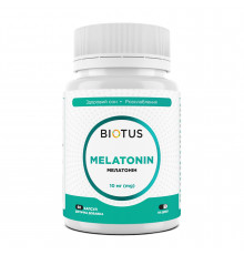Мелатонин, Melatonin, Biotus, 10 мг, 60 капсул
