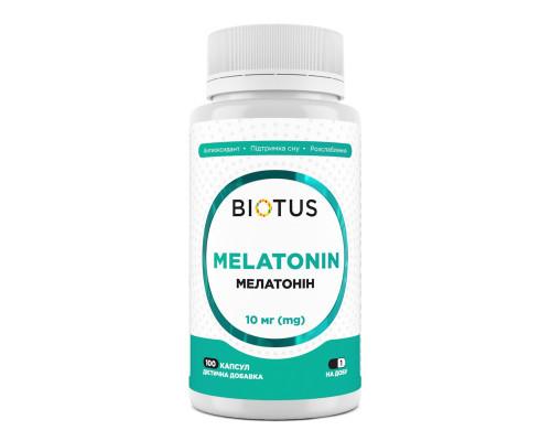 Мелатонин, Melatonin, Biotus, 10 мг, 100 капсул