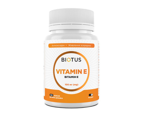 Витамин Е, Vitamin Е, Biotus, 100 мг, 100 капсул