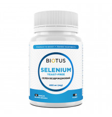 Селен без дрожжей, Selenium, Biotus, 400 мкг, 60 капсул
