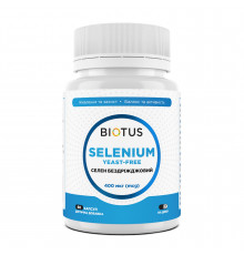 Селен, Selenium, Biotus, без дрожжей, 400 мкг, 60 капсул
