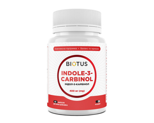 Индол-3-карбинол, Indole-3-carbinol, Biotus, 60 капсул