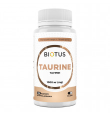 Таурин, Taurine, Biotus, 1000 мг, 100 капсул