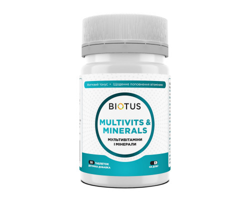 Мультивитамины и минералы, Multivits & Minerals, Biotus, 30 таблеток