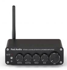Підсилювач звуку Fosi Audio BT30D black + блок живлення 24V. Bluetooth 5.0, 2x50W+100W
