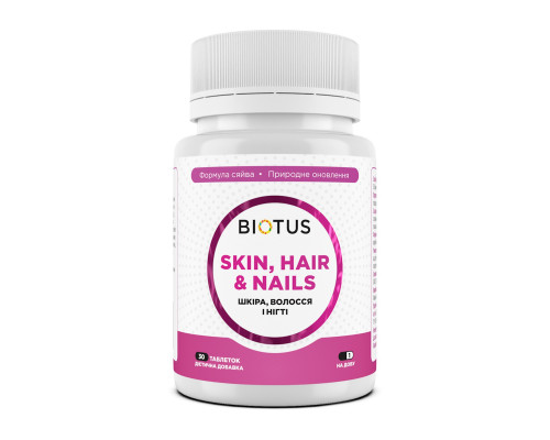 Волосы, кожа и ногти, Hair, Skin & Nails, Biotus, 30 таблеток