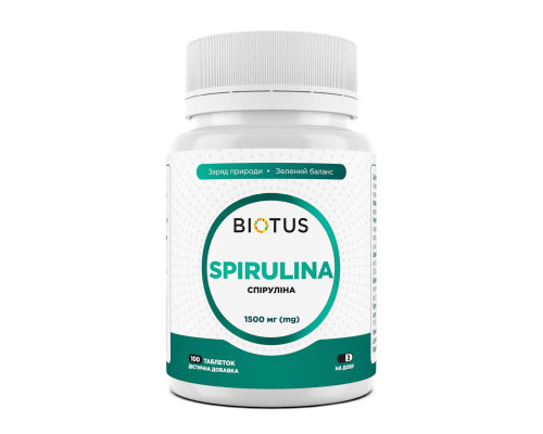 Спирулина, Spirulina, Biotus, 100 таблеток (1500 мг в трех таблетках)