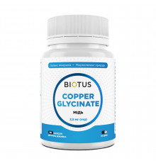 Медь глицинат, Copper Glycinatt, Biotus, 2.5 мг, 60 капсул