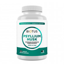 Подорожник, Psyllium Husk, Biotus, порошок шелухи, 200 капсул (2000 мг на 4 капсулы)