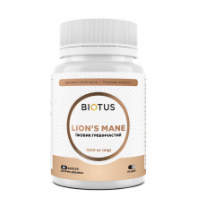 Ежовик гребенчатый, Lion's Mane, Biotus, 1000 мг, 30 капсул