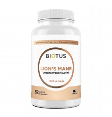Ежовик гребенчатый, Lion's Mane, Biotus, 1000 мг, 120 капсул