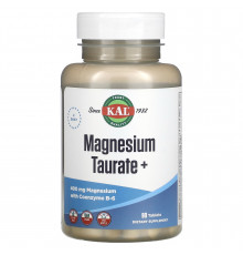 Таурат магния +, Magnesium Taurate+, KAL, 400 мг, 90 таблеток (200 мг на таблетку)