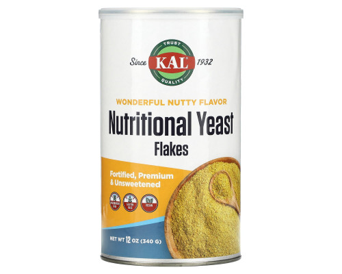 Дрожжи хлопьями, Yeast Flakes, KAL, несладкие, 340 г