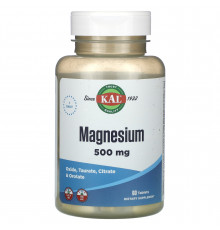 Магний, Magnesium, KAL, 500 мг, 60 таблеток