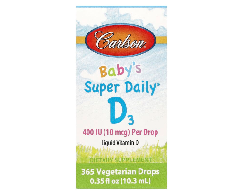 Витамин Д3, Baby's Vitamin D3, Carlson, для детей, 400 МЕ, 10,3 мл