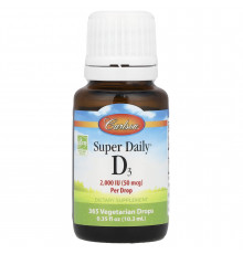 Витамин D3, Super Daily D3, Carlson,  50 мкг (2000 МЕ), 10,3 мл