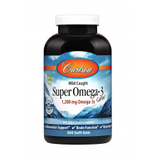 Омега-3, рыбий жир, Super Omega-3 Gems, Carlson, 600 мг, 300 гелевых капсул