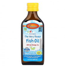 Рыбий жир для детей, Fish Oil, Carlson, норвежский, со вкусом лимона, 800 мг, 200 мл