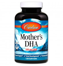 Докозагексаеновая кислота (ДГК) для кормящих мам, Mother's DHA, Carlson, 500 мг, 120 гелевых капсул