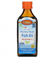 Рыбий жир для детей, Fish Oil, Carlson, норвежский, апельсин, 200 мл