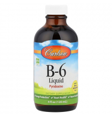 Витамин В6 (пиридоксин), Vitamin B6, Carlson, 120 мл