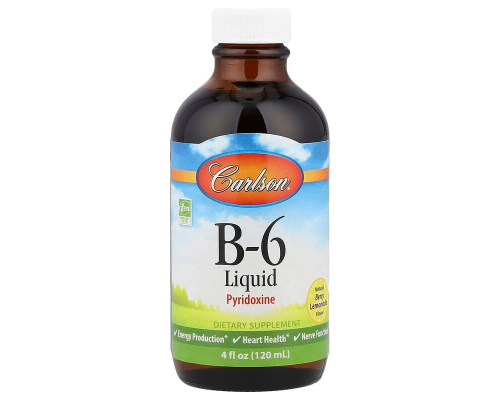 Витамин В6 (пиридоксин), Vitamin B6, Carlson, 120 мл