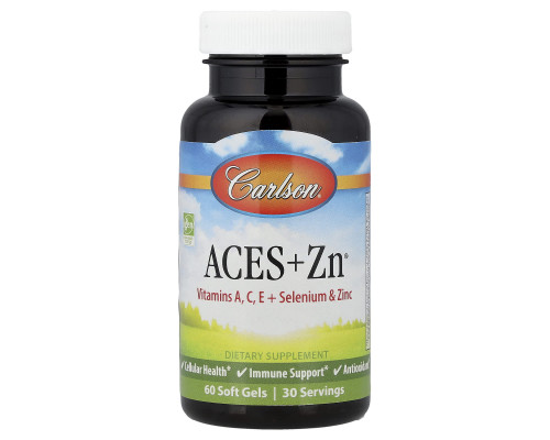 Витамины А, С, Е плюс селен и цинк, Aces + Zn®, Carlson, 60 гелевых капсул