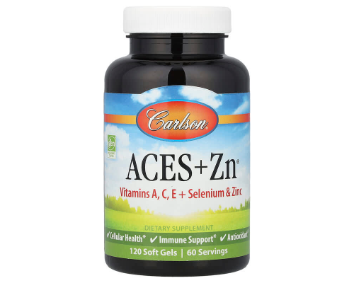 Витамины А, С, Е + селен и цинк, Aces + Zn, Carlson, 120 гелевых капсул