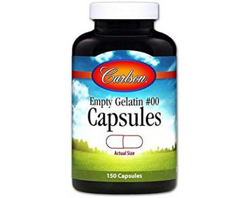 Желатиновая капсула большая # 00, Large #00 Empty Caps, Carlson, пустая, 150 капсул