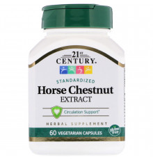 Экстракт конского каштана, Horse Chestnut Seed, 21st Century, стандартизованный, 60 вегетарианских капсул (300 мг на капсулу)