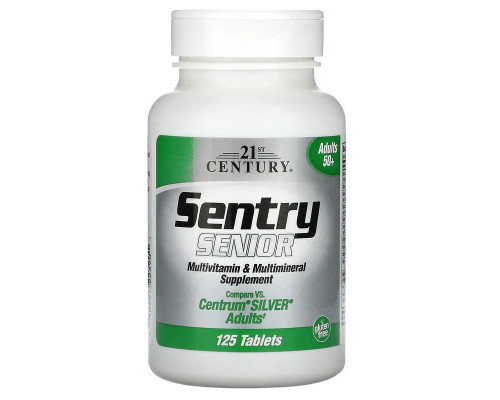 Мультивитамины и минералы для взрослых 50+, Multivitamin & Multimineral, 21st Century, 125 таблеток