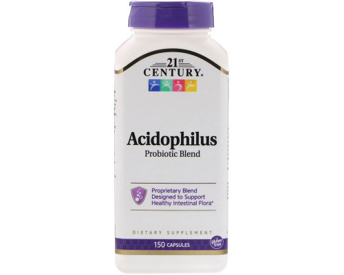 Пробиотики, Acidophilus Probiotic, 21st Century, пробиотическая смесь, 150 капсул