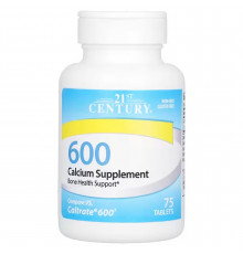 Кальций для костей, Calcium Supplement, 21st Century, 600 мг, 75 таблеток