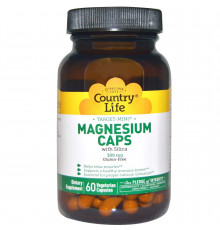 Магний, Magnesium, Country Life, 300 мг, 60 капсул