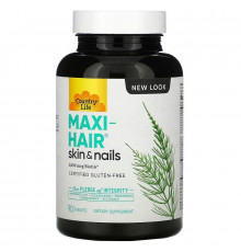 Витамины для волос, Maxi-Hair, Country Life, без глютена, 90 таблеток