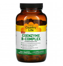Коэнзим B-комплекс, Coenzyme B-Complex, Country Life, 240 капсул