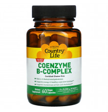 Витамин В, комплекс, Coenzyme B-Complex, Country Life, 60 капсул