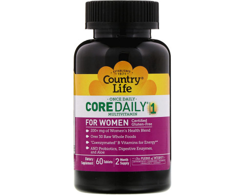 Витамины для женщин, Multivitamins, Country Life, 1 в день, 60 таблеток