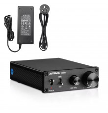 Підсилювач звуку AIYIMA A1001 black + блок живлення 24V. Bluetooth 5.0, AUX, 50Wx2+100W
