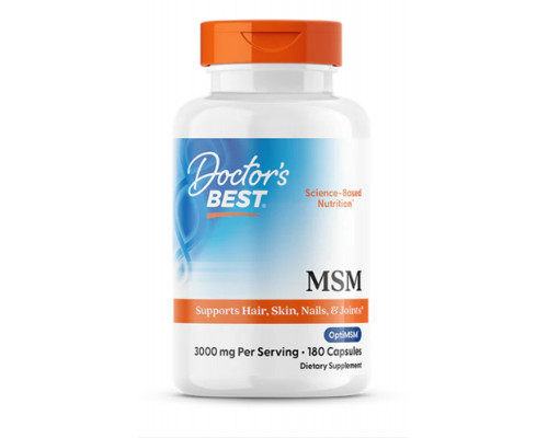 Метилсульфонилметан, МСМ, Best MSM, Doctor's Best, 1000 мг, 180 капсул
