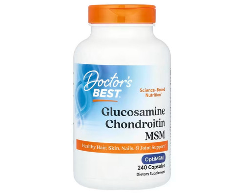 Глюкозамин, хондроитин, МСМ, Glucosamine Chondroitin MSM, Doctor's Best, 240 капсул