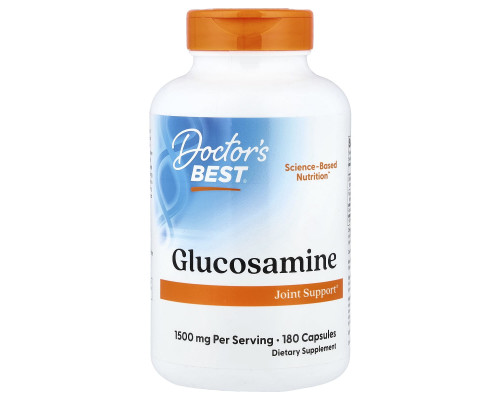 Глюкозамін, Glucosamine, Doctor's Best, 750 мг, 180 капсул