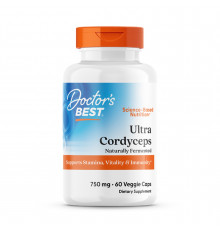Кордицепс ультра, Ultra Cordyceps, Doctor's Best, 750 мг, 60 веганских капсул