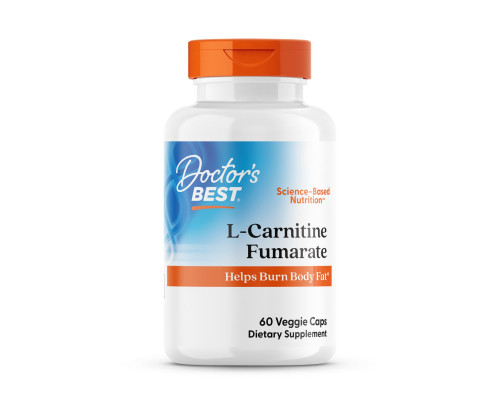 Л-карнитин фумарат, L-Carnitine Fumarate with Biosint Carnitine, Doctor's Best, 500 мг, 60 веганских капсул
