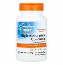 Куркумин, Curcumin, Doctor's Best, комплекс, с высокой степенью усвоения, 120 растительных капсул