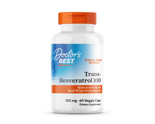 Ресвератрол, Resveratrol, Doctor's Best, 100 мг, 60 капсул
