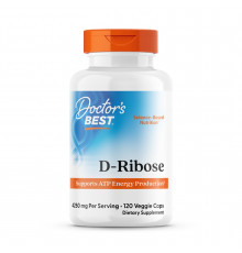 Д рибоза, D-Ribose with BioEnergy Ribose, Doctor's Best, с BioEnergy Ribose, 850 мг, 120 веганских капсул (170 мг в капсуле)