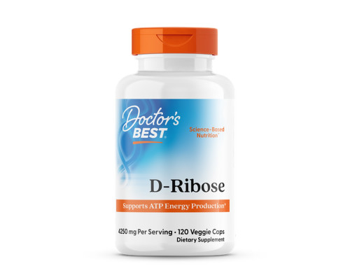 Д рибоза, D-Ribose with BioEnergy Ribose, Doctor's Best, с BioEnergy Ribose, 850 мг, 120 веганских капсул (170 мг в капсуле)