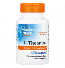 Теанин, L-Theanine, Doctor's Best, 150 мг, 90 веганских капсул