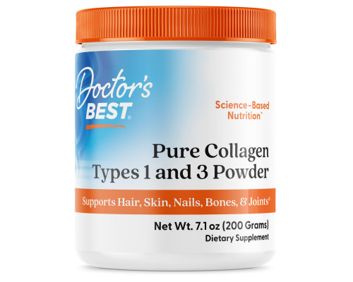 Коллаген тип 1 и 3, Collagen, Doctors Best, порошок, 200 г